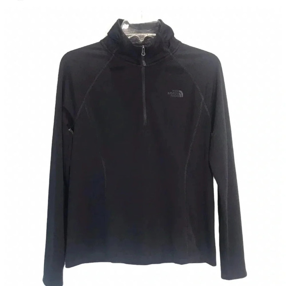 North Face Quarter Zip pullover size medium black athletic - Picture 1 of 7